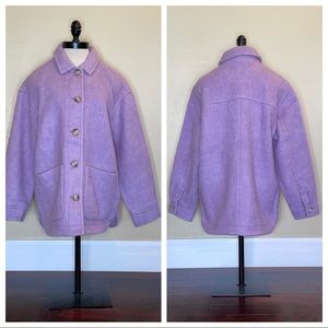 Madewell Walton Shirt-Jacket Wool Pockets Buttons Size Medium Lavender